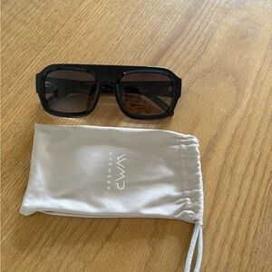 Black Square Sunglasses with Case